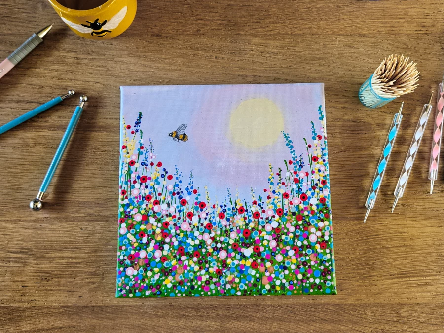 Jornada de Vida dot art voorjaars schilderij 